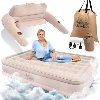 Luftbett für 2 Personen [Praktisches 3 in 1 System] in Beige