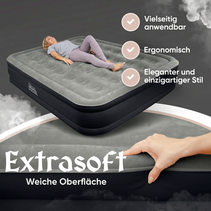 Luftbett für 2 Personen [Praktisches 3 in 1 System] in Schwarz/Anthrazit ohne Rückenlehne