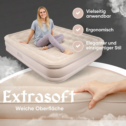 Luftbett für 2 Personen [Praktisches 3 in 1 System] in Beige ohne Rückenlehne