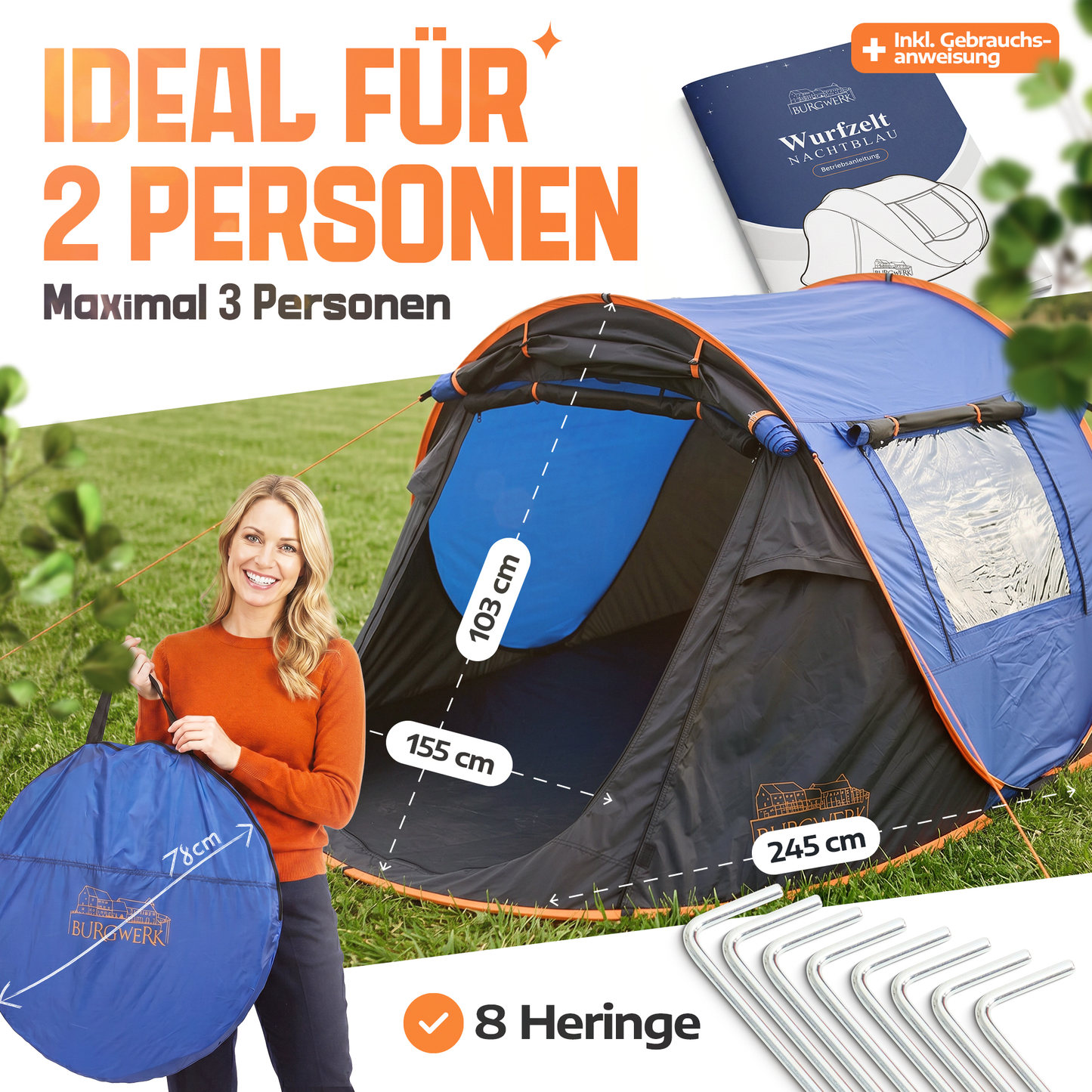 Wurfzelt für 2 Personen [2 Sekunden Zelt]